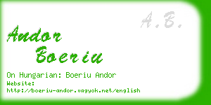 andor boeriu business card